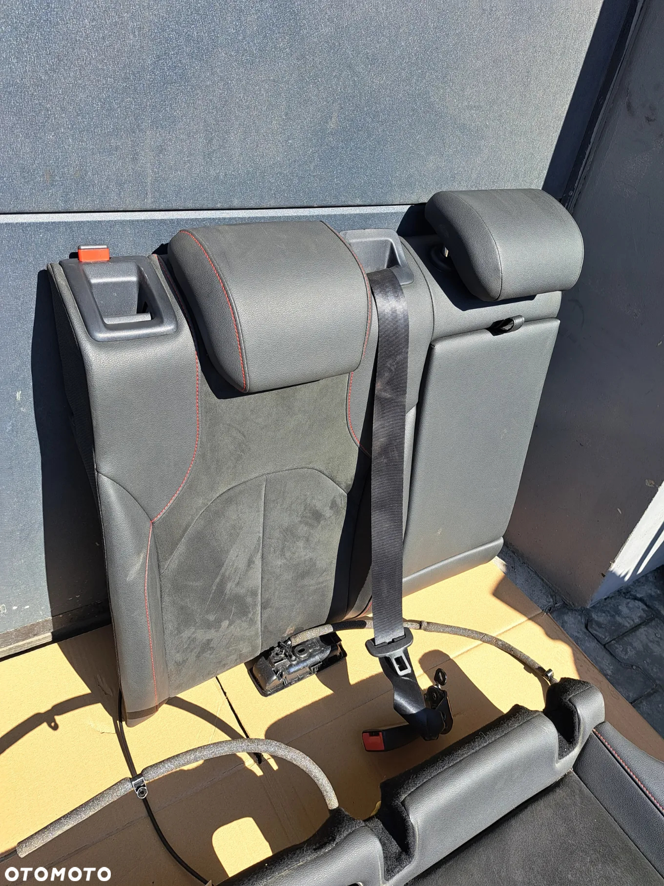 Seat Leon III lift kombi fotele fr komplet kanapa fotel kierowcy pasażera alcantara czerwona nitka - 4