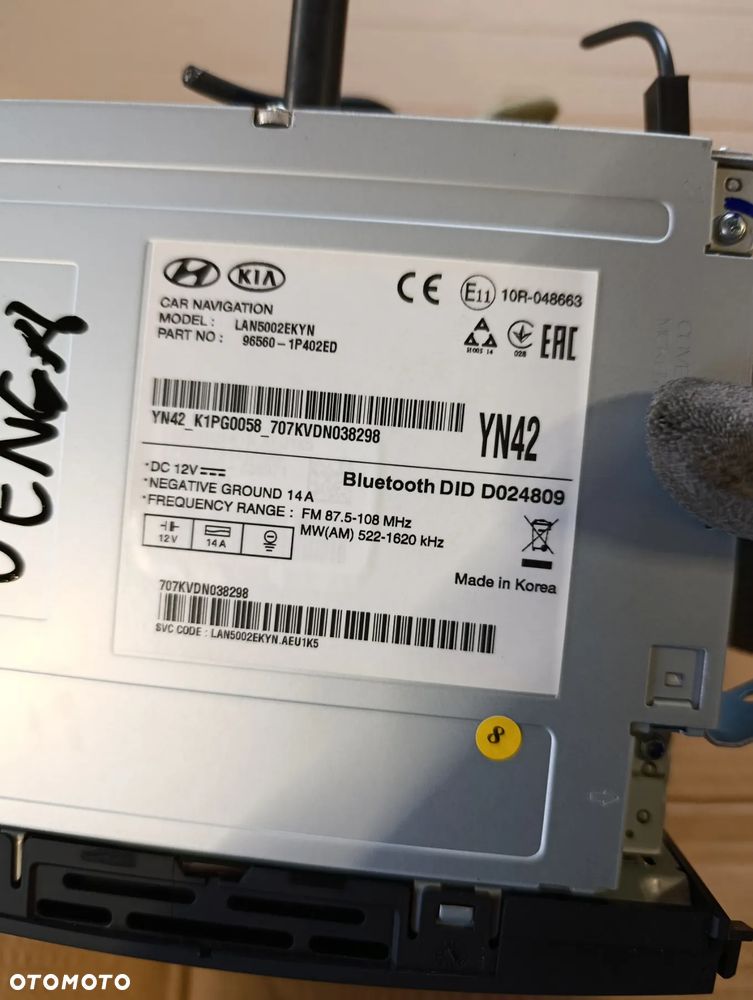 KIA VENGA RADIO EKRAN WYŚWIETLACZ NAWIGACJA 96560-1P402 - 3