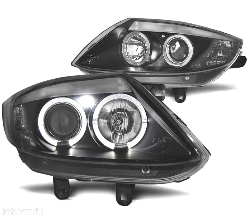 FARÓIS BMW Z4 03-09 ANGEL EYES FUNDO PRETO - 3