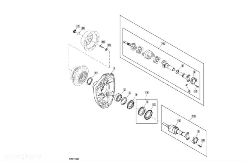 Wał napędowy Półoś RE574236 RE308018 John Deere 8420 - 11