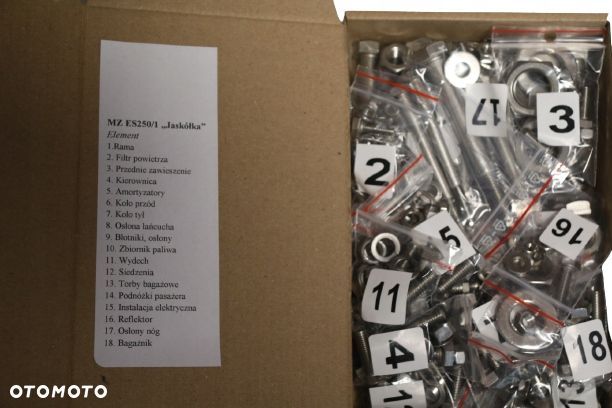 KOMPLET ŚRUB ŚRUBY NIERDZEWNE MZ ES 250/1 JASKÓŁKA - 1