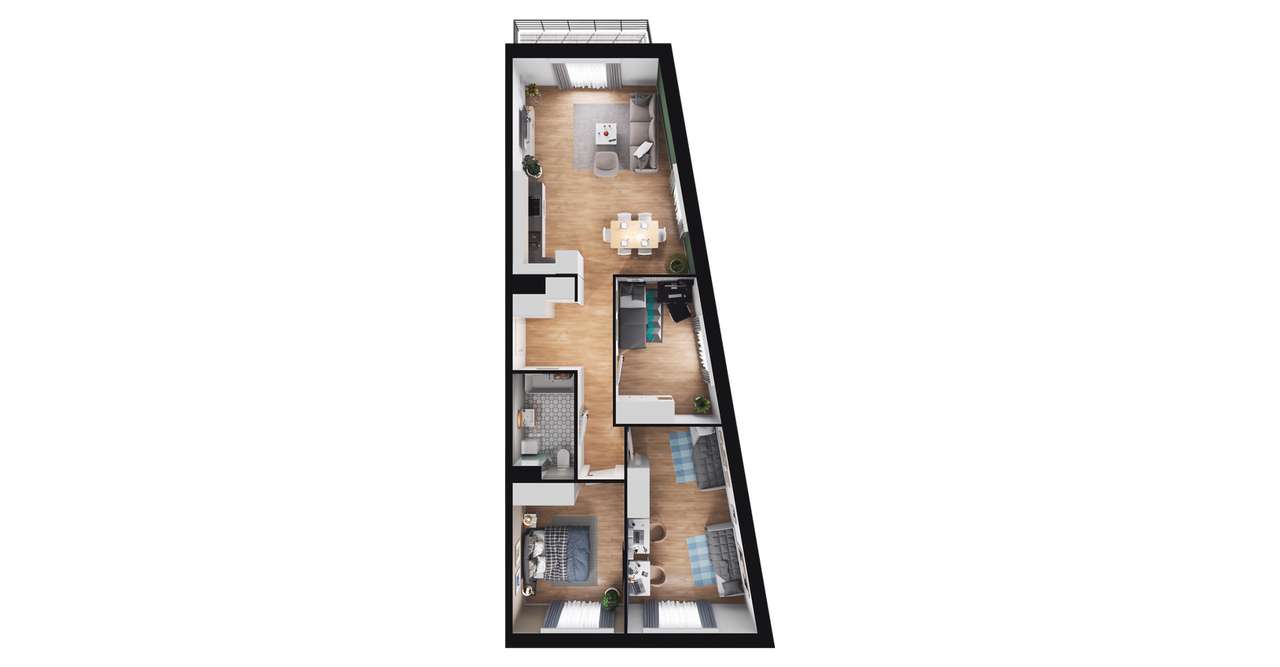 4-pokojowe mieszkanie 73m2 + balkon Bez Prowizji - Pełny obrazek: 2/10
