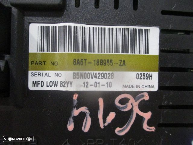Display Relogio 8A6T18B955ZA FORD FIESTA 6 FASE 1 2010 1.6TDCI 90CV 5P PRETO - 4