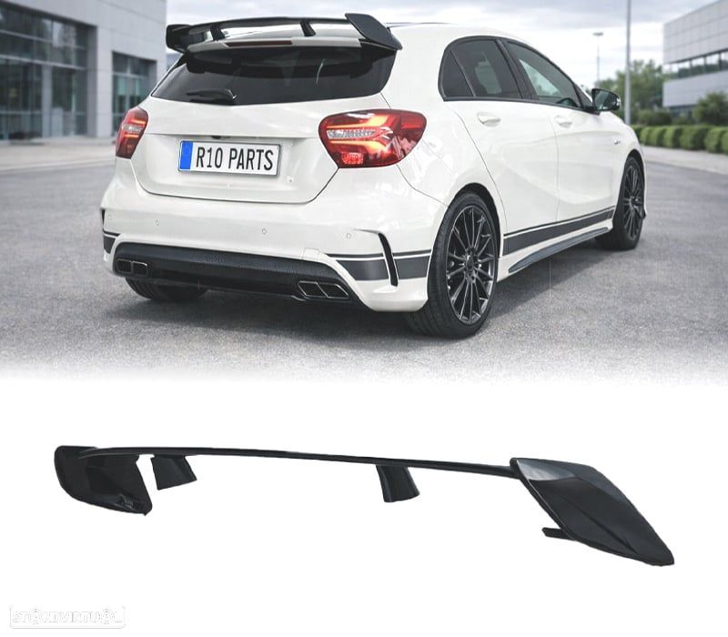 AILERÓN SPOILER MERCEDES CLASE A W176 LOOK AMG A45 PRETO BRILHANTE 12-18 - 1