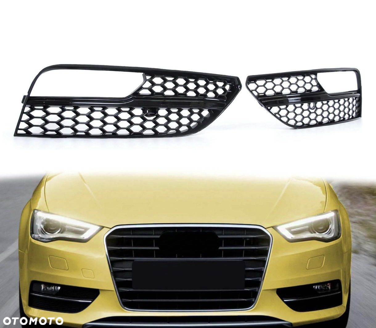 Audi A3 8V Ramka Halogenów Plaster Miodu 2012/2016 Czarny Połysk - 2