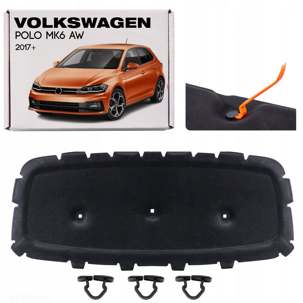 volkswagen polo mk6 vi aw 2017+ wygłuszenie komplet ze spinkami 2g0863831 - 1
