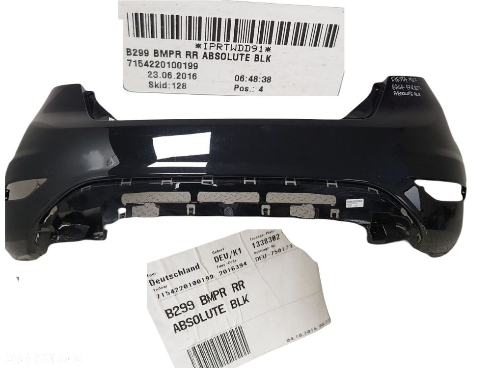 FABRYCZNIE NOWY ORYGINALNY ZDERZAK TYLNY TYŁ FORD FIESTA MK7 7 VII 08-17 8A61-17K823 ABSOLUTE BLK - 1