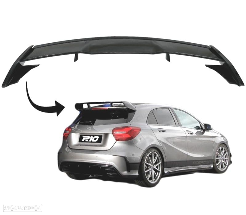AILERÓN SPOILER MERCEDES CLASE A W176 LOOK AMG A45 PRETO BRILHANTE 12-18 - 5