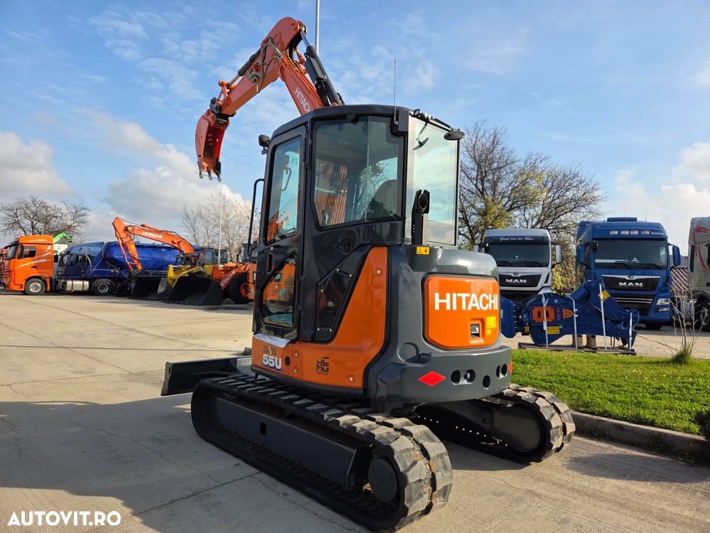 Hitachi ZX55, 2023, 879h, 5,5 tone, CUPLA RAPIDA+3 CUPE NOI, senile cauciuc 90% bune, Inst picon pe brate, A dous inst hidr pe brate, Aer conditionat, Ad sapare 5m, STARE CA NOU, posibilitate leasing-PROMOTIE 46.900 EUR+tva - 1
