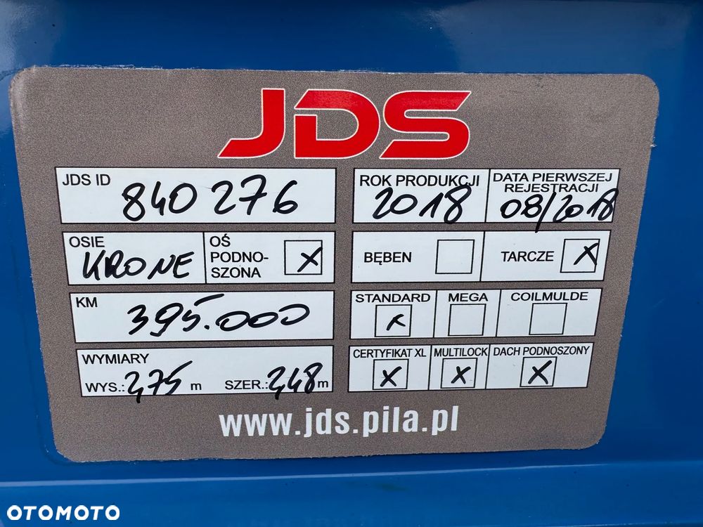 Krone SD Firanka Certyfikat XL, Dach podnoszony - 30