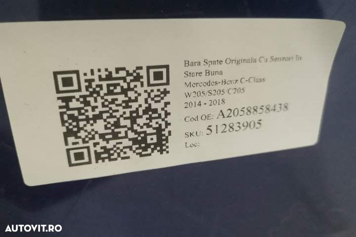 Bara Spate Originala Cu Senzori In Stare Buna Mercedes-Benz  C-Class - 8