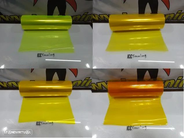 Peliculas para faróis em Amarelo lima, Amarelo light, Amarelo, Amarelo dark 0.30m X 1m OU 10m X 0.30m - 1