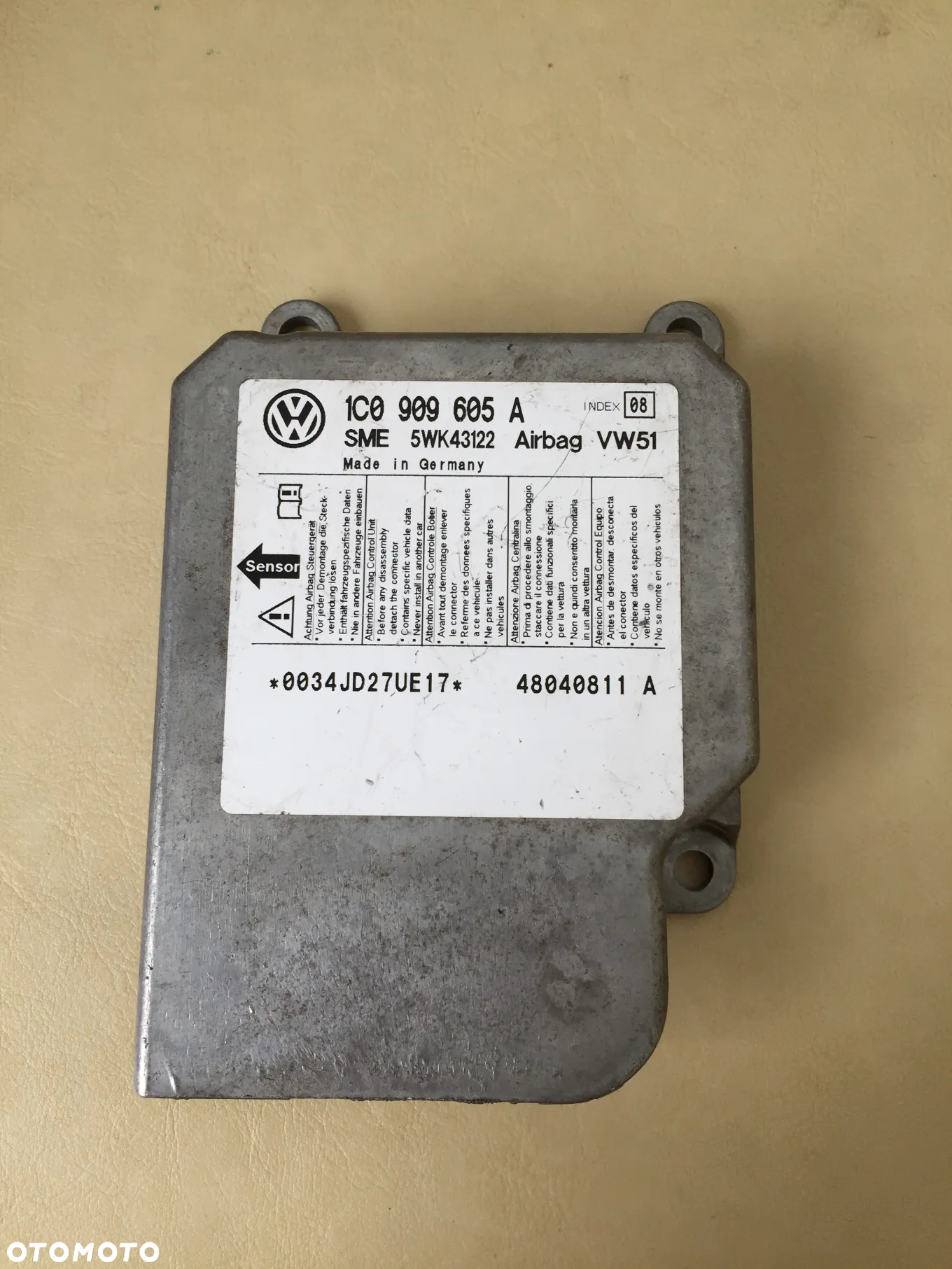 MODUŁ SENSOR AIRBAG SEAT AUDI SKODA VW 1C0909605B 1C0909605A 1C0909605C 1C0909601 1C0909605K - 5