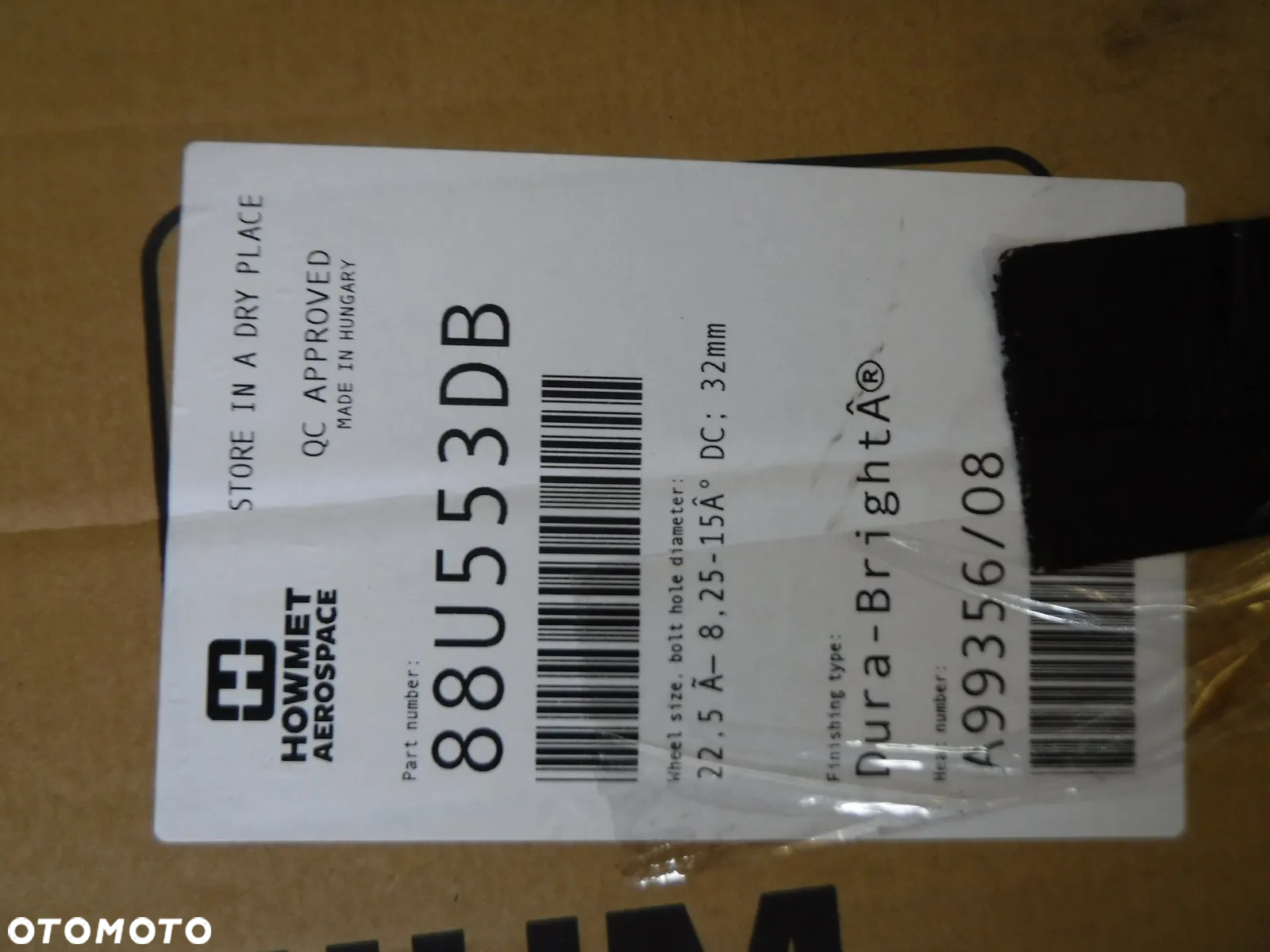 88U553DB. FELGA ALUMiniowa nowa alcoa 10 OTW 22,5X8,25 ET176 DWUSTRONNIE POLER.SR.OTW.32MM,ZAWOR WEWN.AURORA-B. - 2