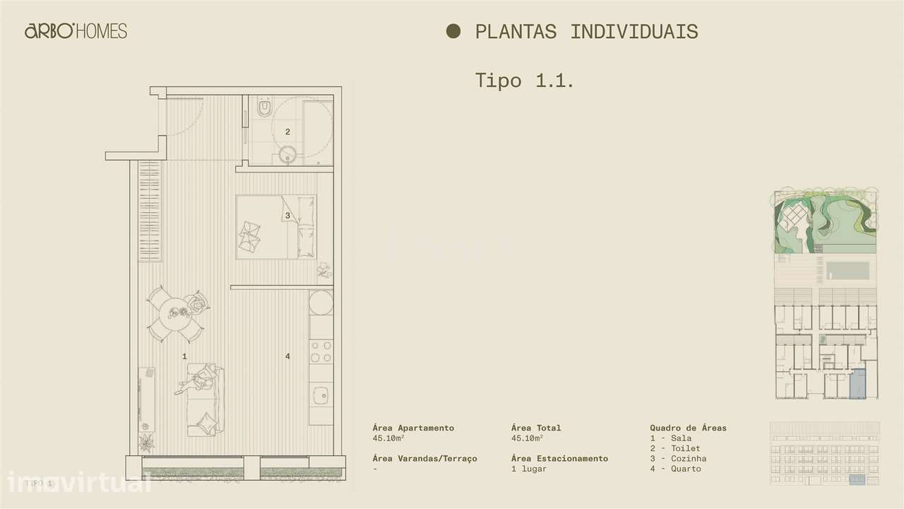 Apartamento T0 Novo com Estacionamento e Piscina - Grande imagem: 5/10