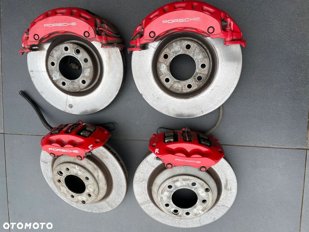 PORSCHE CAYENNE ZACISKI HAMULCOWE TARCZE KLOCKI KOMPLET BREMBO SPORT 4,8T GTS - 1
