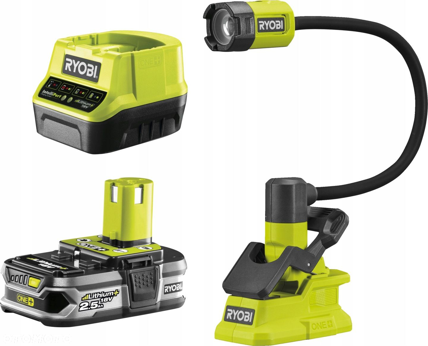 LATARKA LAMPA LED GIĘTKA 400 Lm RYOBI RLCF18-0 AKUMULATOROWA 2,5Ah ŁADOWARK - 15