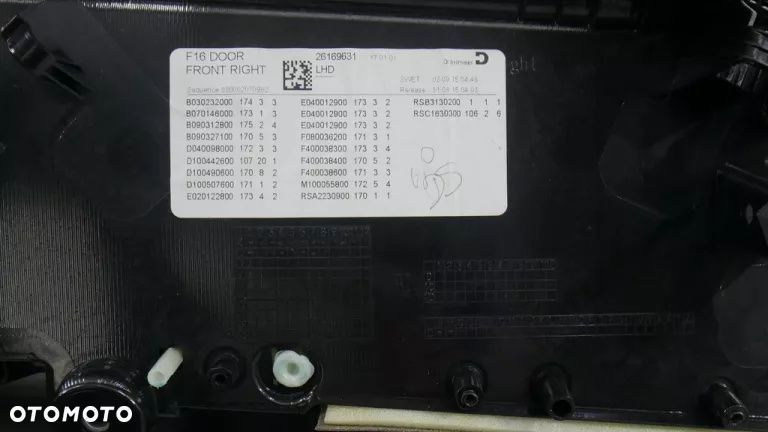 BMW X6 F16 BOCZEK TAPIcerka drzwi prawa przód - 9