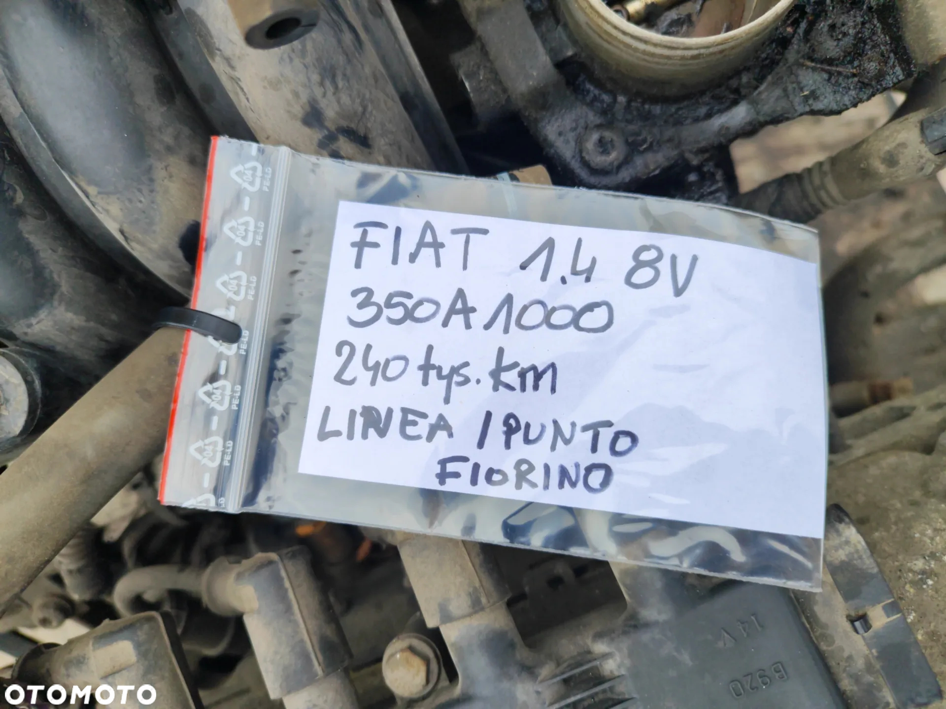 Silnik kompletny 1.4 8V benzyna 350A1000 Fiat Linea Grande Punto Fiorino Doblo Qubo Albea Panda Idea Alfa Romeo Mito na chodzie -Film - 8
