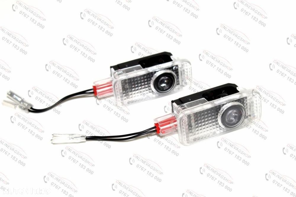 Set lampi dedicate logo Volkswagen pt portiere VW Passat B5, Touareg - 1