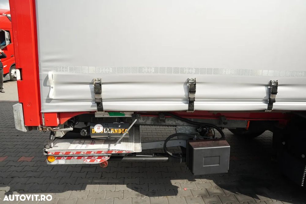 Fruehauf / SEMIREMORCĂ CU PRELATĂ (CURTAINSIDER) / TRANSPORT PALETI / PLATFORMĂ HIDRAULICĂ DHOLLANDIA - 2.000 KG / PODEA REZISTENTĂ (HEAVY-DUTY) / AXĂ LIFTABILĂ / AXE SAF / - 14