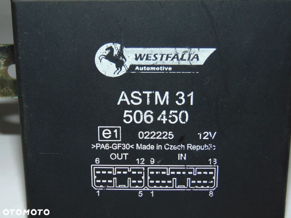 Moduł przekaźnik sterownik świateł haka holowniczego przyczepy Westfalia ASTM31 506450 VW Volkswagen Skoda Seat Audi Mercedes Volvo Opel Ford - 2