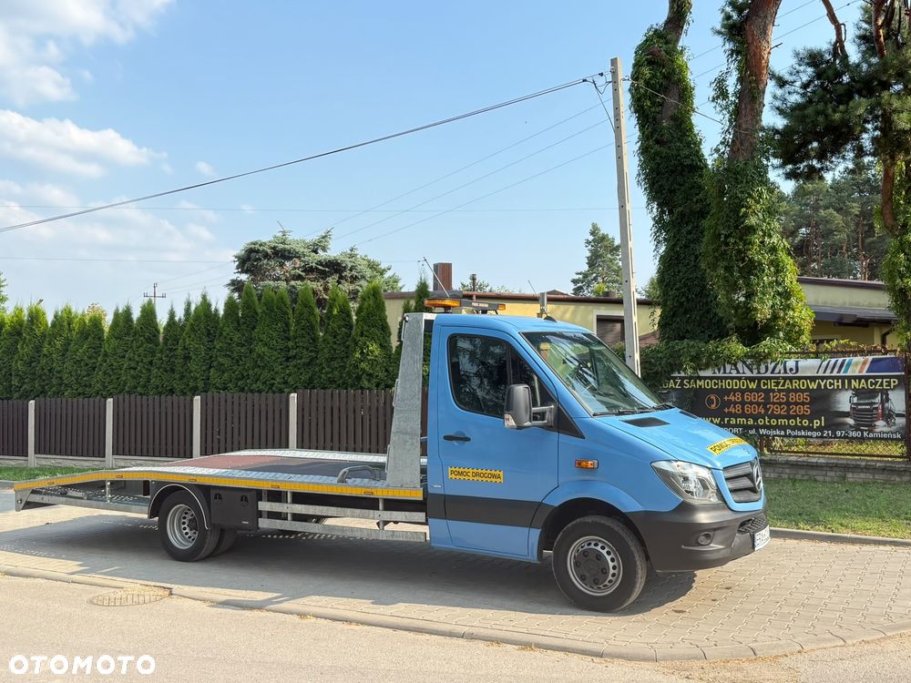 Mercedes-Benz SPRINTER 316CDI POMOC DROGOWA AUTOLAWETA AUTOMAT WCIĄGARKA BELKA OSWIETLENIOWA FULLLEDY NA PODUSZKACH KLIMA 2015r NA BLIŻNIAKACH NAJAZD DŁ:4.5m ŁADOWNOSĆ:1650kg DMC:3500kg - 1