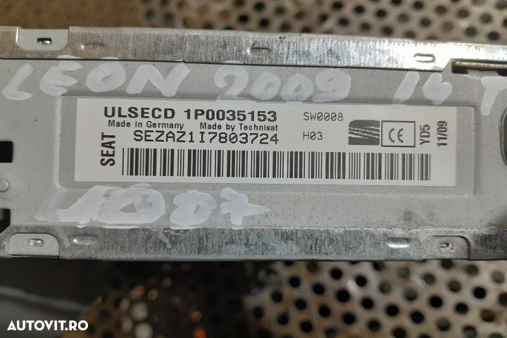 Radio cd 1P0035153 Seat Leon 2 1P [facelift] [2009 - 2012] Hatchback - 4
