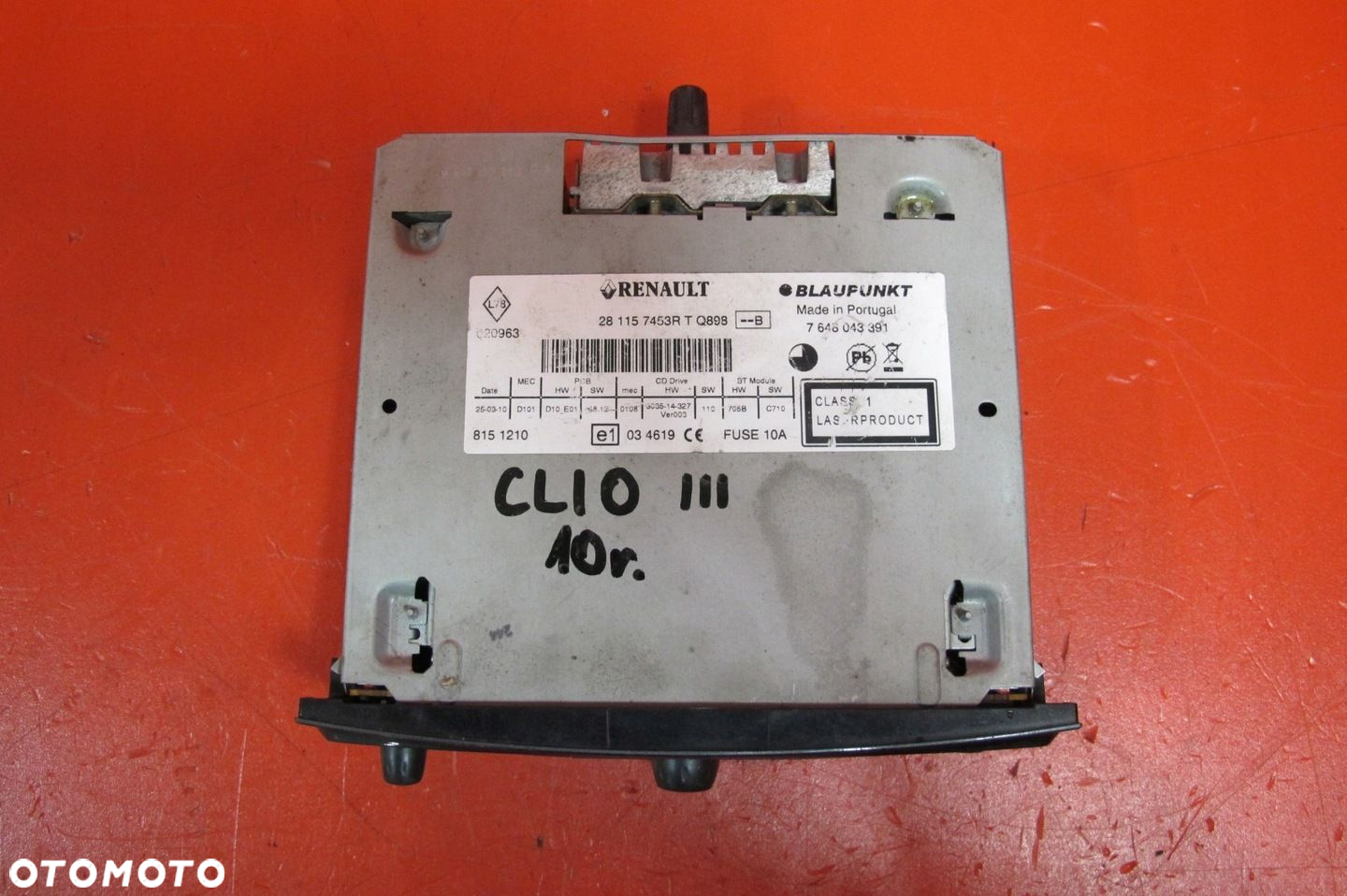 RENAULT CLIO 3 III LIFT RADIO CD RADIOODTWARZACZ Z KODEM 281157453R - 7