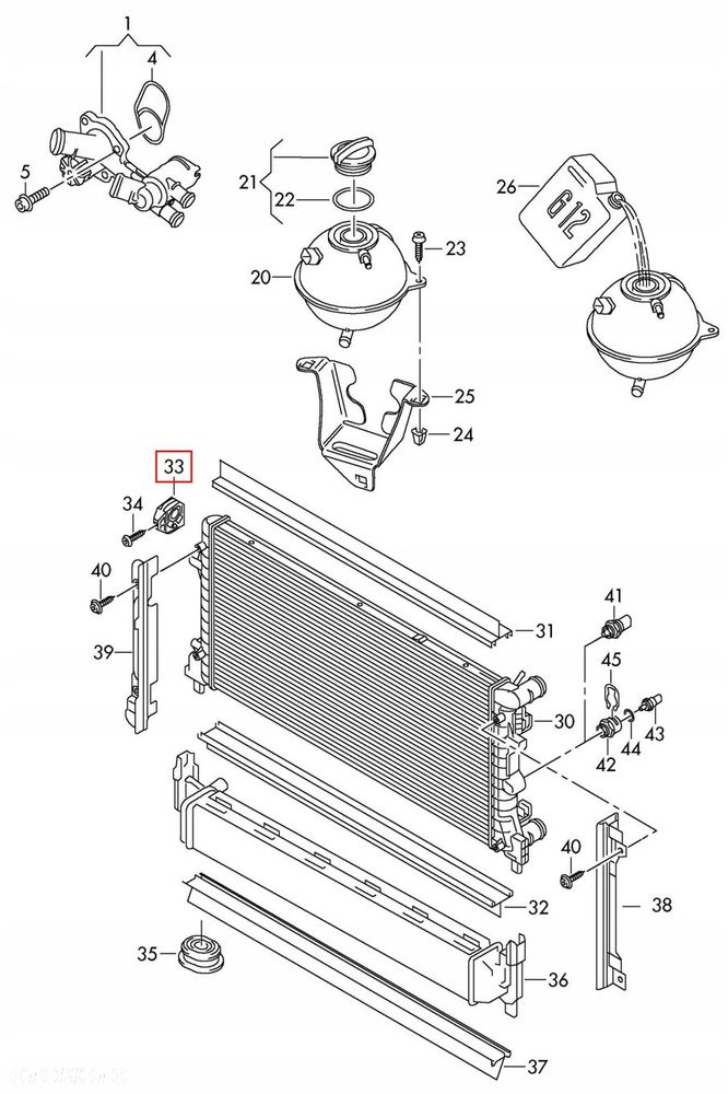 UCHWYT MOCOWANIE CHŁODNICY VW TOURAN 1T3 LIFT 1K0121367G - 7