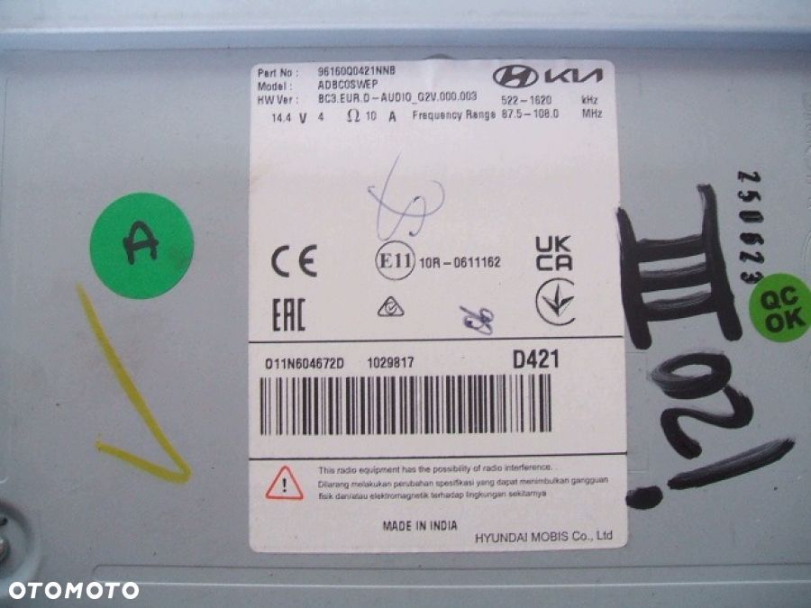 HYUNDAI i20 III RADIO 96160Q0421NNB - 5