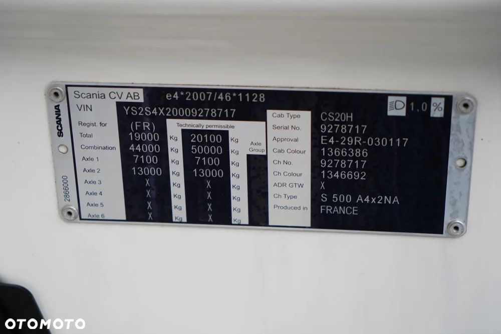 Scania S 500 / RETARDER / KLIMATYZACJA POSTOJOWA /  OPONY  100% / EURO 6 - 38