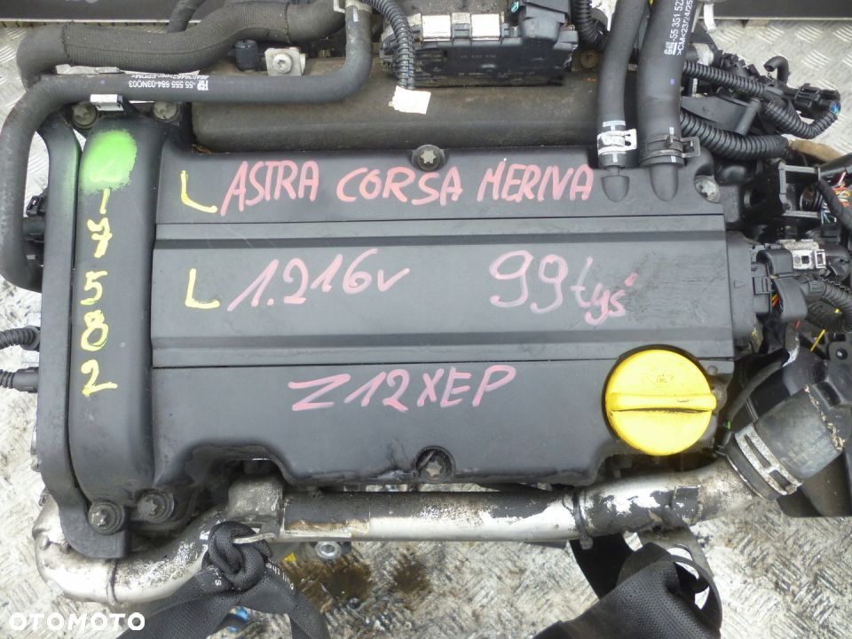 SILNIK OPEL CORSA MERIVA 1.2 16V Z12XEP 99 TYS - 2