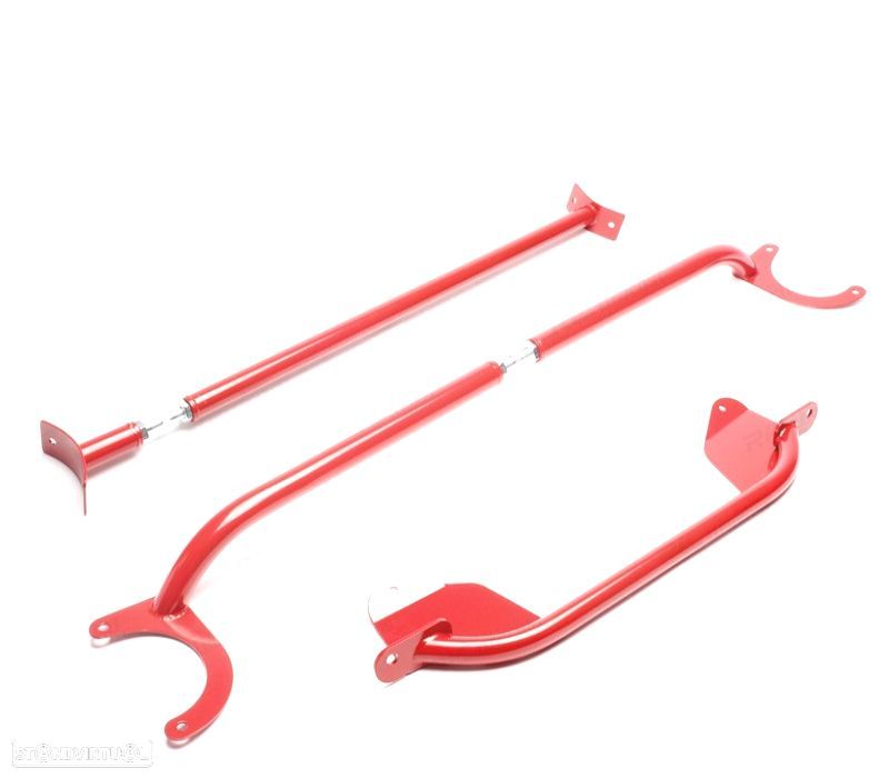 KIT BARRAS ANTI-APROXIMAÇÃO AJUSTÁVEIS VOLKSWAGEN VW SCIROCCO MK1 MK2 74-92 VERMELHO - 1