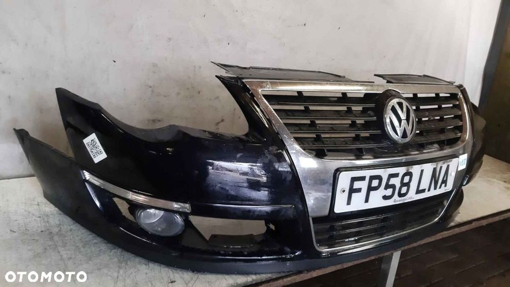 + ZDERZAK PRZÓD PRZEDNI DO VW VOLKSWAGEN PASSAT B6 LC9Z CZARNY HALOGENY - 4