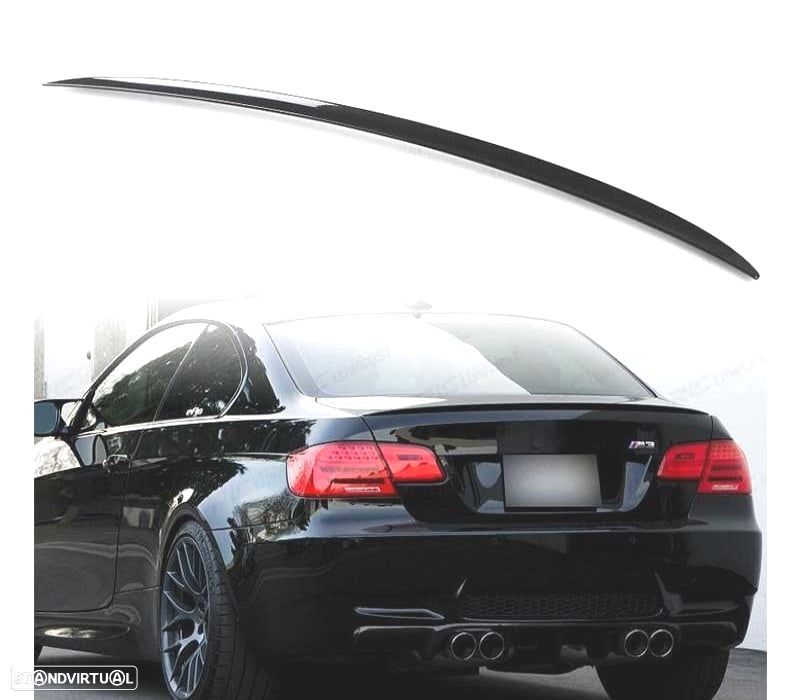 AILERON LIP SPOILER TRASEIRO BMW E92 COUPE 06-14 LOOK M PRETO BRILHANTE - 1