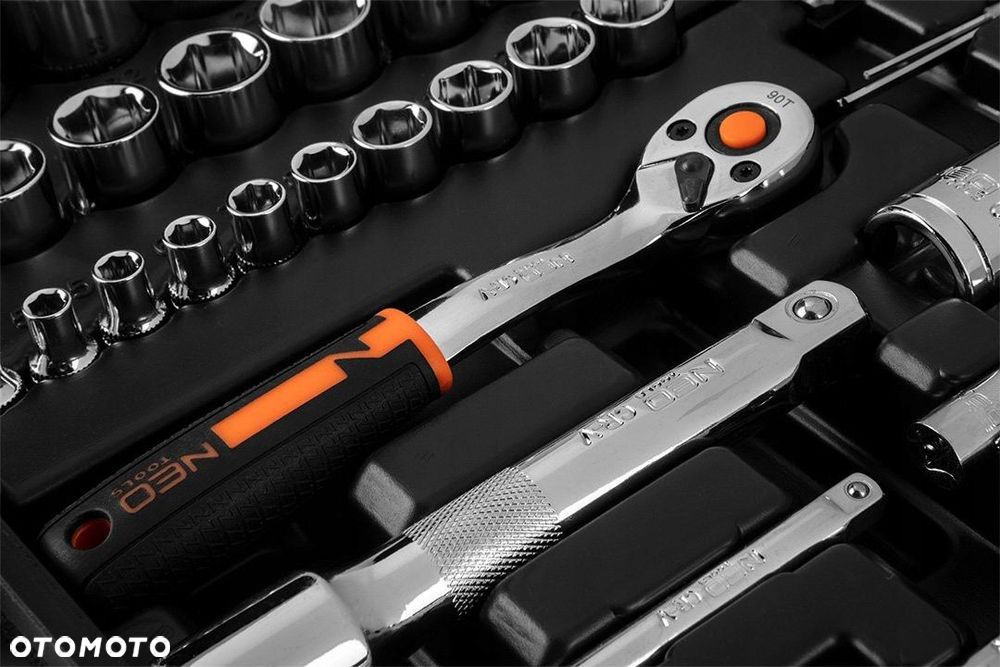 NEO ZESTAW KLUCZE NASADOWE 1/2" 1/4" 73elem CRV BITY TORX NASADKI WALIZKA - 12