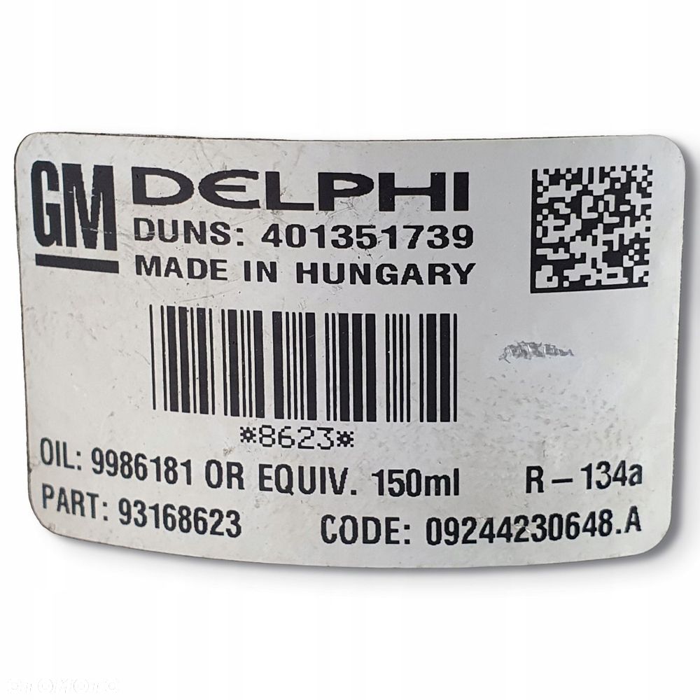 SPRĘŻARKA KLIMATYZACJI OPEL ASTRA VECTRA C SIGNUM 1.9 CDTI 93168623 DELPHI - 2