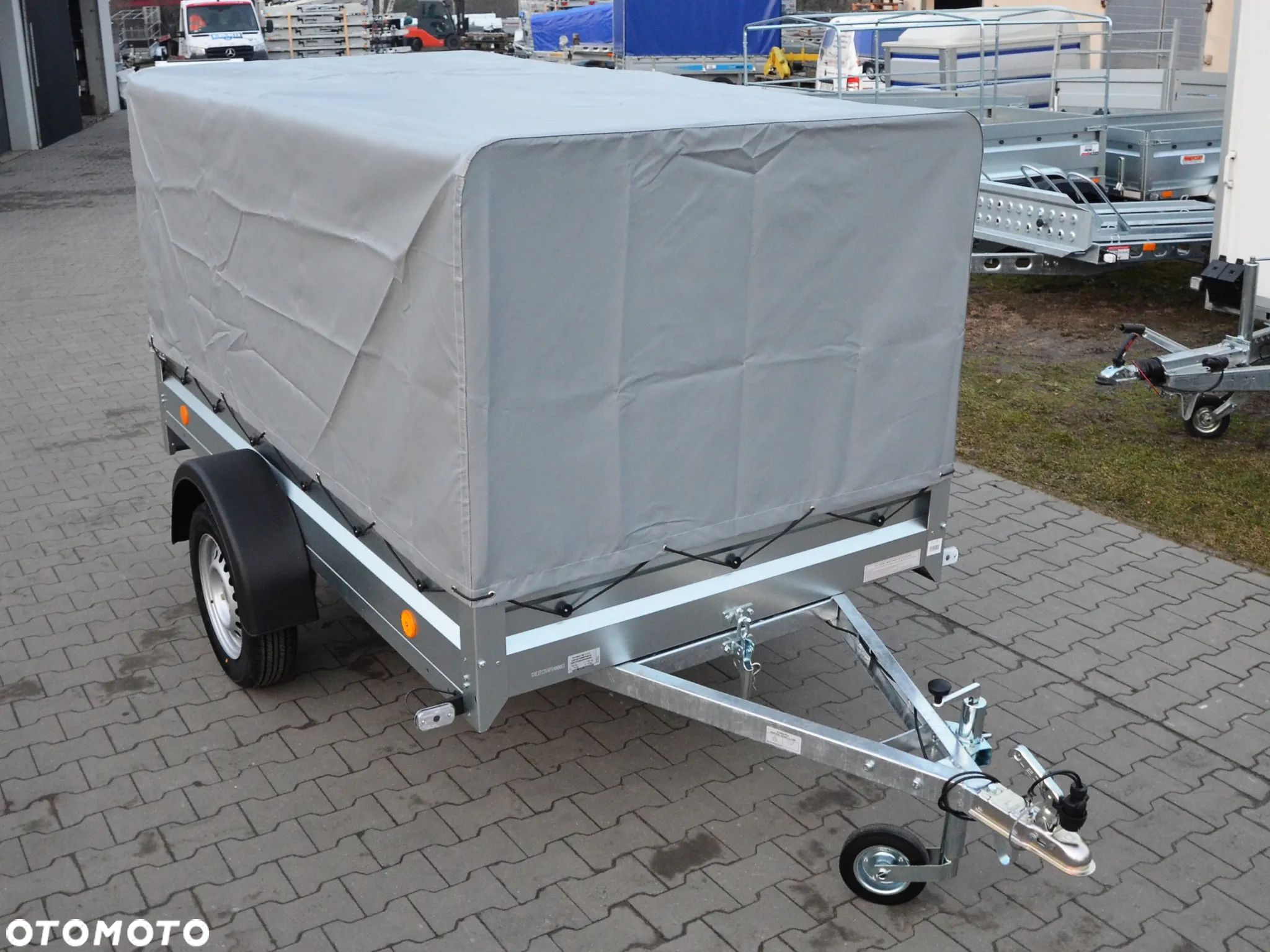 Neptun PRZYCZEPA SAMOCHODOWA N7-236 PTW 236X129X30 Z PLANDEKĄ ZE STELAŻEM I KOŁEM PODPOROWYM - 1