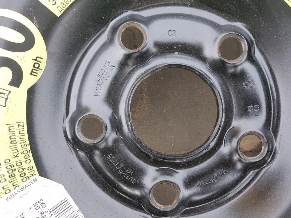 AUDI A3 8V 2012r- GOLF VII 7 KOŁO DOJAZDOWE 16 5X112 LEWAREK KLUCZ - 7