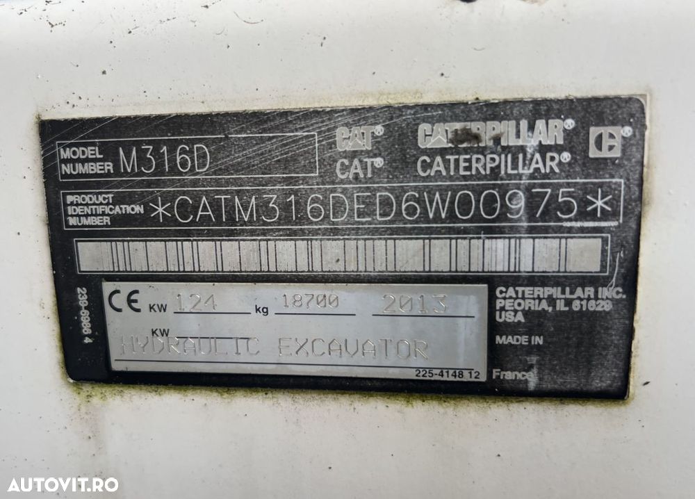 Caterpillar M316D Excavator pe Roti - 6