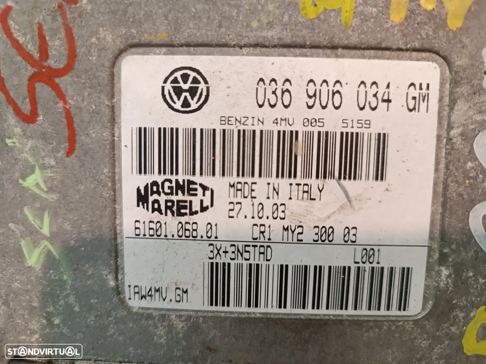UNIDADE / CENTRALINA DO MOTOR SEAT IBIZA III 6L / CORDOBA 1.4 16v 036906034GM 61601.068.01 IAW4MVGM - 3
