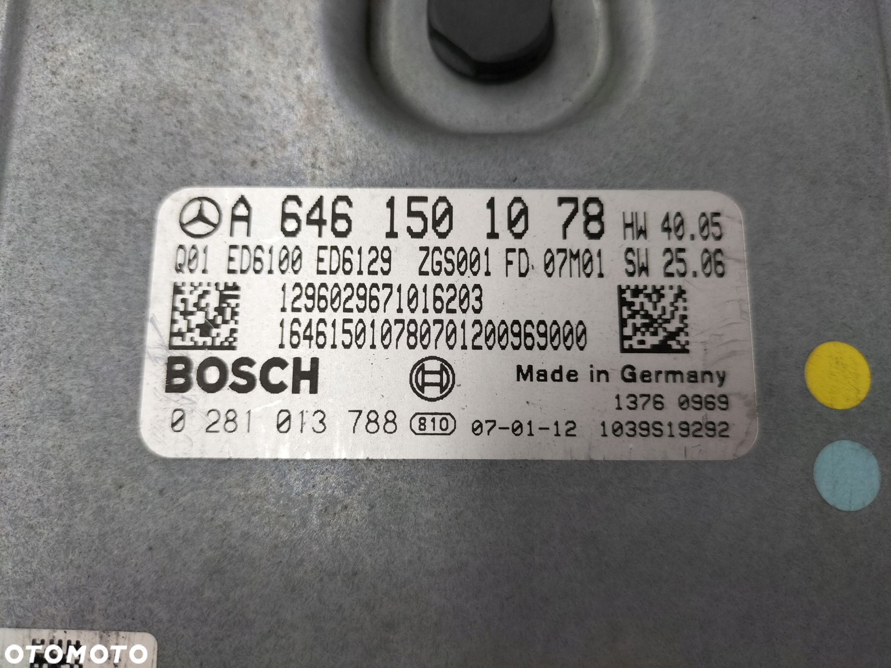 MERCEDES VITO W639 KOMPUTER SILNIKA A6461501078 - 2
