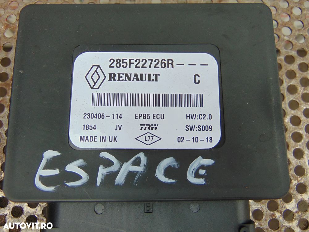 Modul frana mana Renault Espace 5 cod 285f22726r megane 4 modul parcare - 3