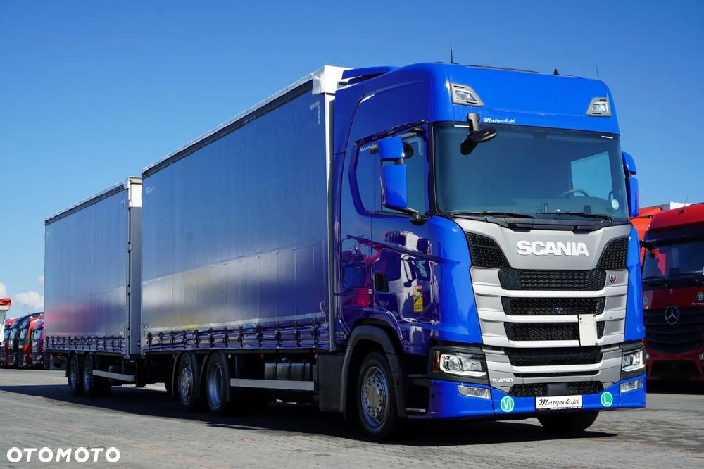 Scania S 450 / ZESTAW TANDEM / FIRANKA / 120 M3 / PRZEJAZDOWY / DACH PODNOSZONY / OŚ PODNOSZONA / - 5