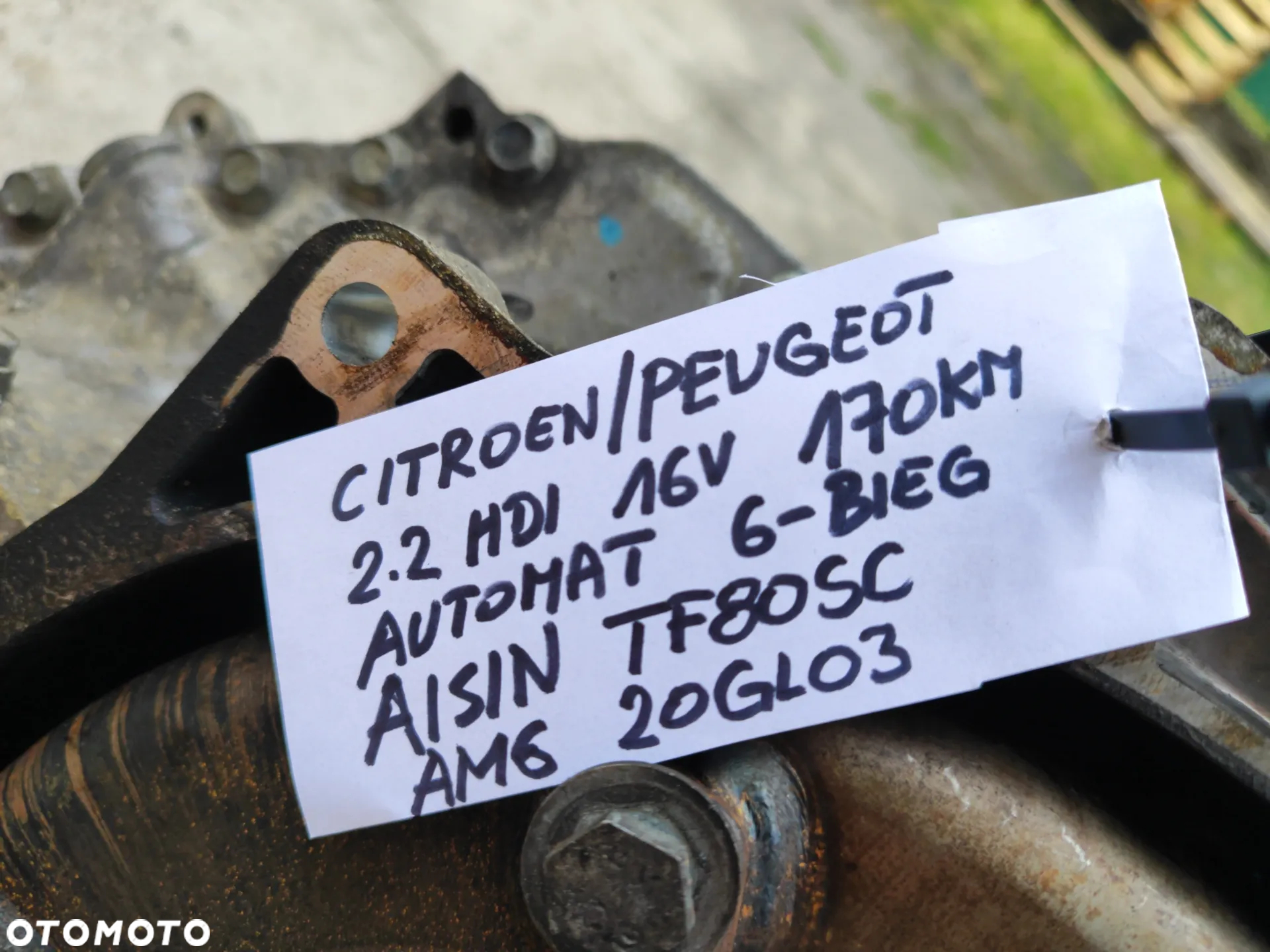Skrzynia biegów Automatyczna 6-biegów AISIN TF-80SC / AM6 20GL03 do CITROEN PEUGEOT 2.2 HDI 16V - 9