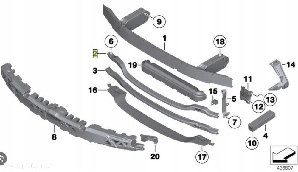 PAS PRZEDNI KIEROWNICA POWIETRZA WLOT ŻALUZJA BELKA DOLNA BMW F10 F11 2009+ - 6