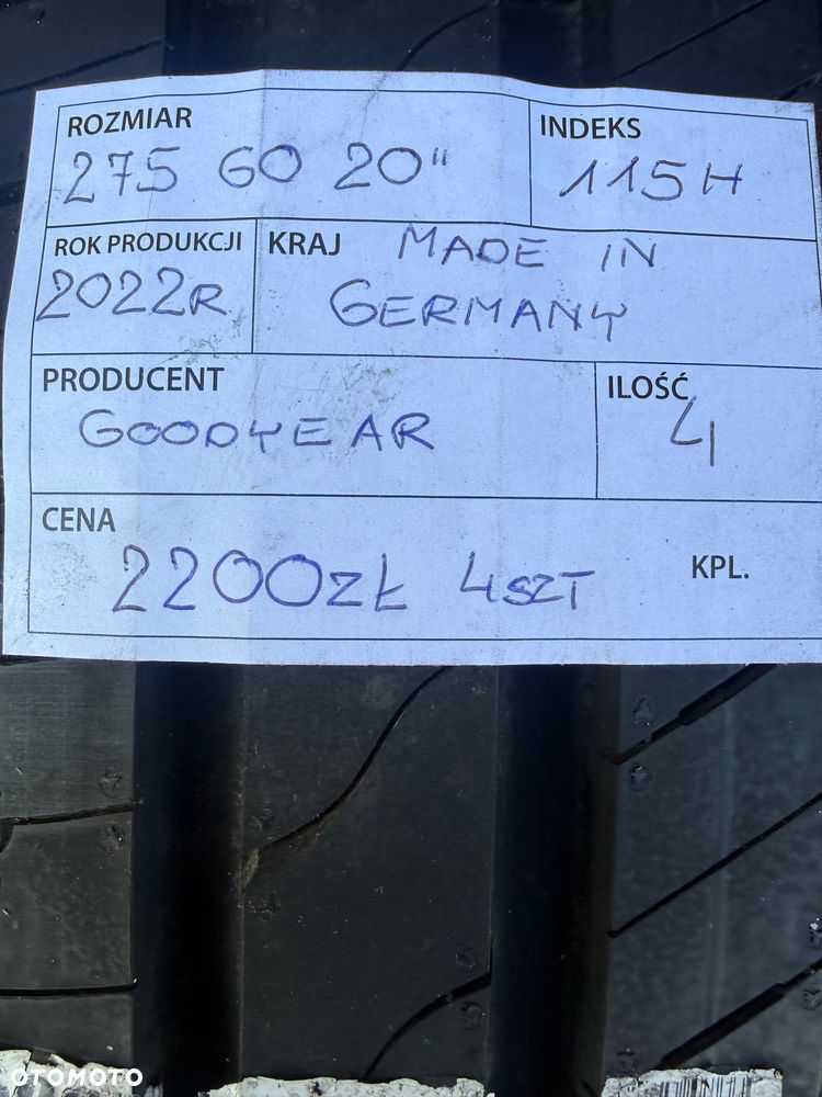 Opony letnie 275/60 R20 115H Goodyear EfficientGrip 2 SUV – nowe – 2022 rok - 2