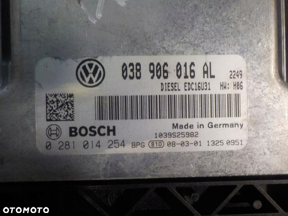 VW T5 1.9 TDI KOMPUTER STEROWNIK 038906016AL - 2