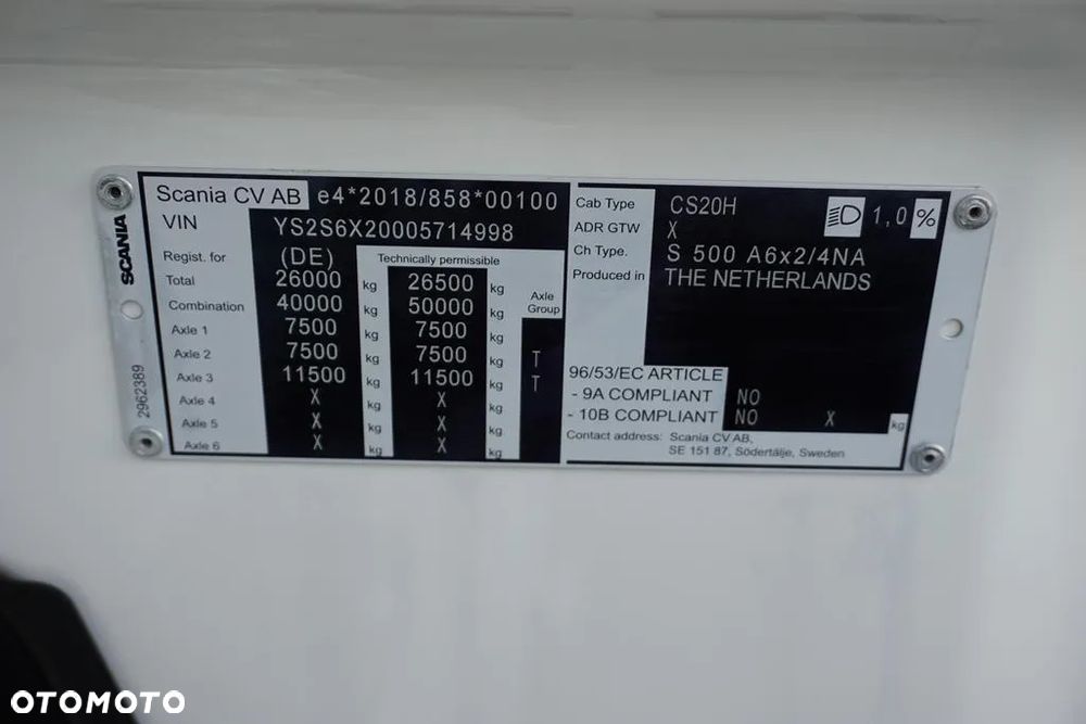 Scania S 500 / E 6 / ACC / PUSHER / RETARDER / I -COOL / OŚ SKRĘTNA / DMC 50 000 KG - 12